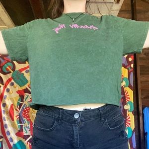 Green crop top